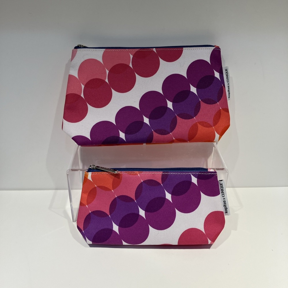 Kapitza Clinique Designer Cosmetic/Makeup Bag/Zipper Pouch GWP Circles Set